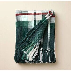 50"x60" Chunky Plaid Throw Blanket Red/Green - Hearth & Hand with Magnolia NEW